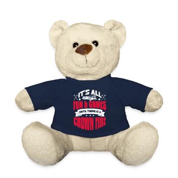 It's all fun & games until there is a crown fire - Teddy Bear - french navy - Front