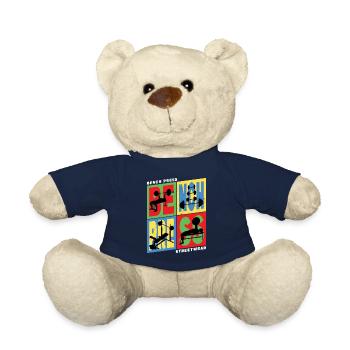 bench press, weightlifting, weight training, fitness, strong - Teddy Bear - french navy - Front