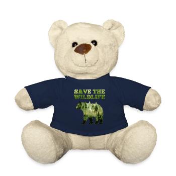 Sauver la Terre Protection de l’environnement Conservation des espèces Jour de la Terre - Nounours - bleu marine - Devant