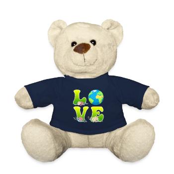 Save the Earth LOVE Mission Earth Environmental Protection - Teddy Bear - french navy - Front