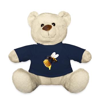Bee with honeycomb - Teddy Bear - french navy - Front