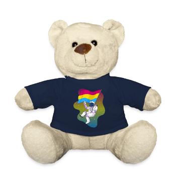 Pansexual Pride Pan Flag Space Astronaut Subtle - Teddy Bear - french navy - Front