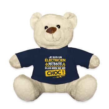 Électricien retraité fête des pères grand-père - Nounours - bleu marine - Devant
