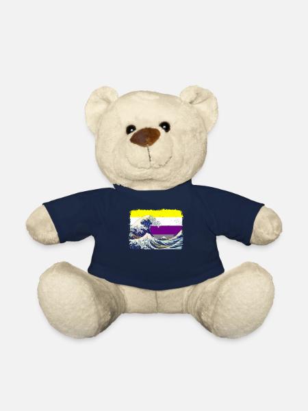 Nichtbinäre Stolzflagge Große Welle vor Kanagawa - Teddy - French Navy