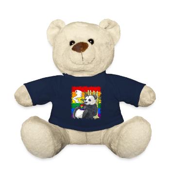 Homosexuell Stolz Regenbogen Flagge Panda Kaffee S - Teddy - French Navy - Vorne