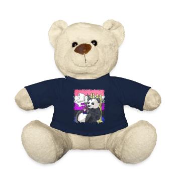 Gender Fluid Pride Flag Panda Coffee Sublte - Teddy Bear - french navy - Front