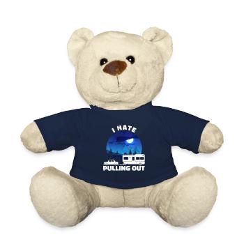 I Hate Pulling Out Funny Camping Trailer Retro - Teddy Bear - french navy - Front