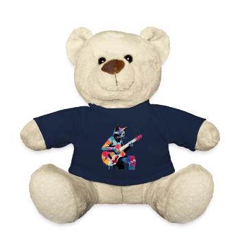 Cat joue de la guitare - Nounours - bleu marine - Devant