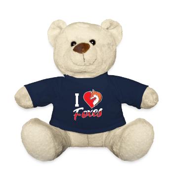 I Love Foxes Animal Fox Lover Sayings - Teddy Bear - french navy - Front