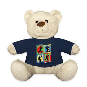 Cricket Cricketspieler Schlagmann Sport Vintage - Teddy - French Navy - Vorne