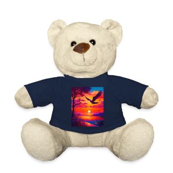 Artwork Grafik majestätisch lebendige Farbe prächt - Teddy - French Navy - Vorne