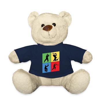 Cricket Cricketspieler Schlagmann Sport Vintage - Teddy - French Navy - Vorne