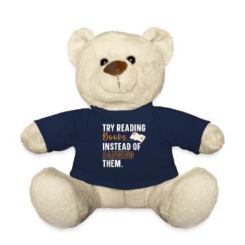 I read books like it's my job ook reading - Teddy Bear - french navy - Front