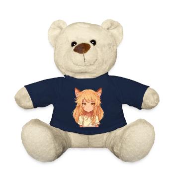 Kemonomimi Anime Manga Kawaii Chibi Girl Personnage - Nounours - bleu marine - Devant