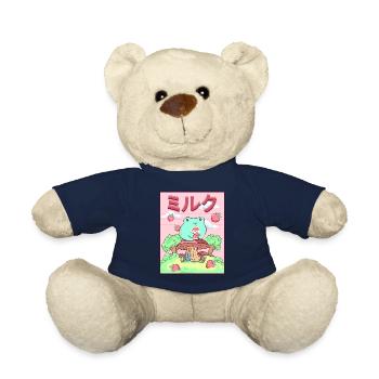 Cottagecore Aesthetic Japanese Kawaii Frog - Teddy Bear - french navy - Front