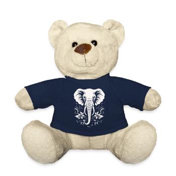 Elephant Africa Animal Motif Wild Animals Animals - Teddy Bear - french navy - Front