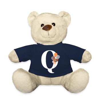 Buchstabe q Geburtstagsballon - Teddy - French Navy - Vorne