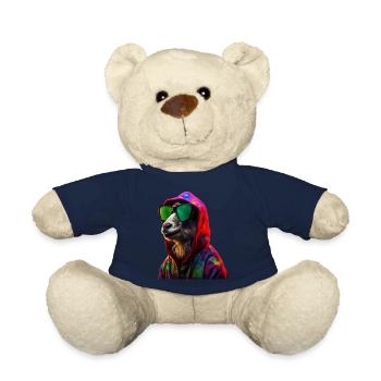 Goat with Sunglasses Colorful Cool Goats - Teddy Bear - french navy - Front