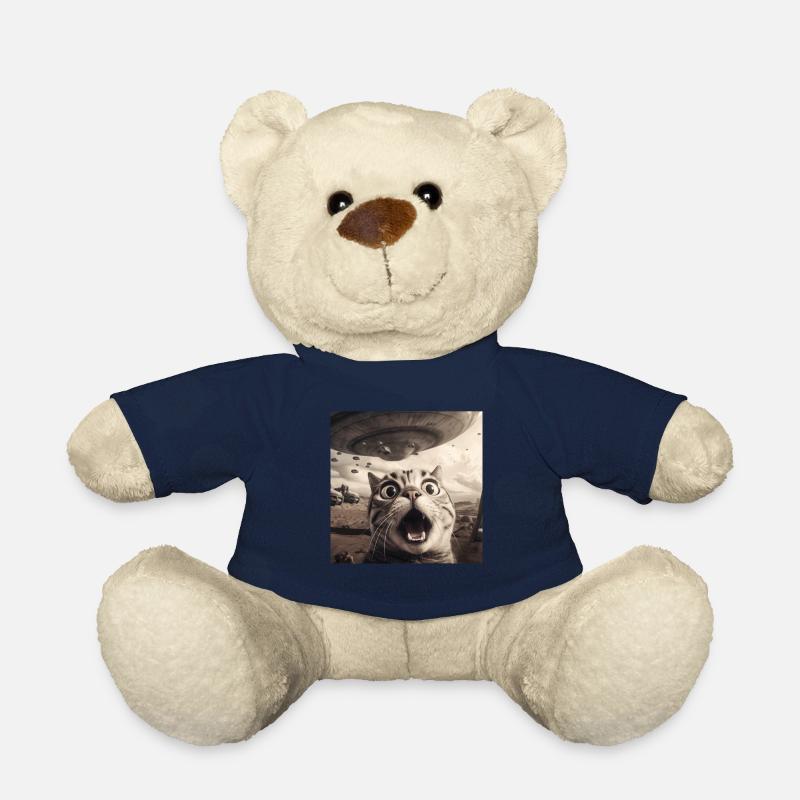 Lustige Ängstliche Katzen -Selfie UFO Alien - Teddy - French Navy