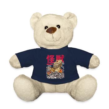 Kaiju Dragon Barbu Oeuf Monstre Japonais Anime - Nounours - bleu marine - Devant