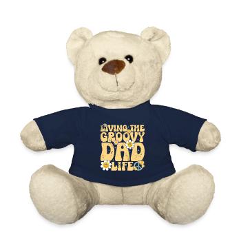 Retro Groovy Daddy Matching Family Birthday Party - Teddy - French Navy - Vorne