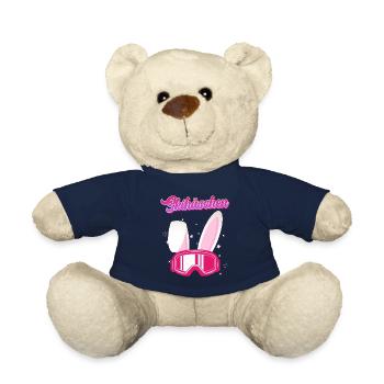 Skihäschen Hasenohren Skifahrer Shirt Frauen - Teddy - French Navy - Vorne