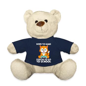 Gaming Cat Forced to Go to School Video Gamer - Teddy Bear - french navy - Front