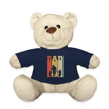 Papa Chemise Deux Fils Père De Deux Cadeaux - Nounours - bleu marine - Devant