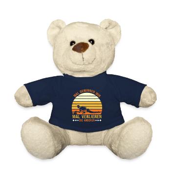 Curler Spruch Mal Gewinnen wir Mal Verlieren Andre - Teddy - French Navy - Vorne