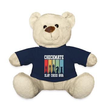 Schachspieler Stücke Schachliebhaber Mädchen - Teddy - French Navy - Vorne