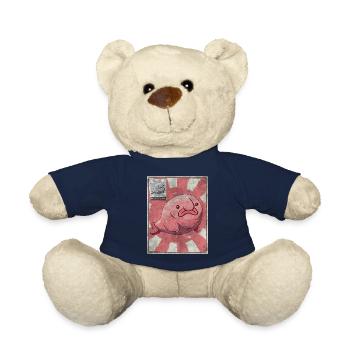 Kawaii Blobfish Japanese Poster - Teddy Bear - french navy - Front