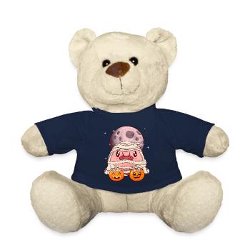Kawaii Halloween Blobfish Mummy Pumpkin - Teddy Bear - french navy - Front