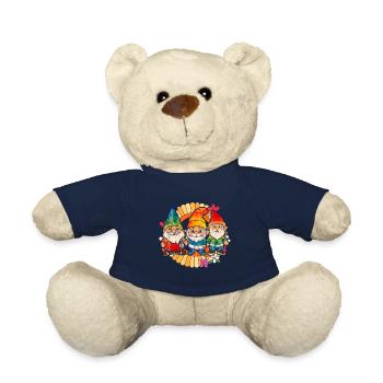Drei Hippie -Gnomes Groovy Binde Dye Gnomies - Teddy - French Navy - Vorne