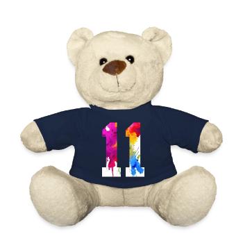 NUMBER 11 YEARS OLD 11TH BIRTHDAY - Teddy Bear - french navy - Front