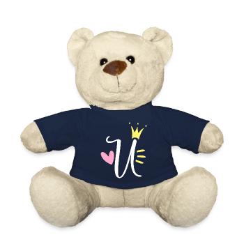 Buchstabe U Anfangsbuchstabe Krone - Teddy - French Navy - Vorne