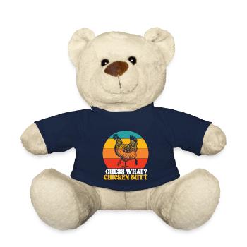 Funny Guess What? Chicken Butt! - Teddy Bear - french navy - Front