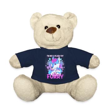 I'm not a plush toy I'm a Furry I Furries Fandom - Teddy Bear - french navy - Front