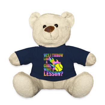 Tie Up Dye Softball Adolescentes Joueuse de Softball - Nounours - bleu marine - Devant