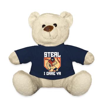 Catcher Softball Lover Bat Ball - Teddy Bear - french navy - Front