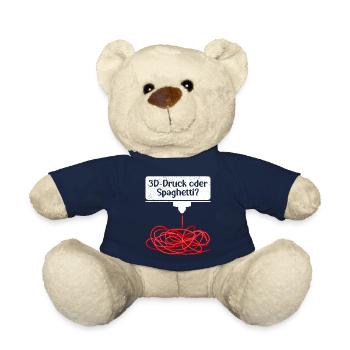 3D Printing or Spaghetti 3D Printing Fail - Teddy Bear - french navy - Front