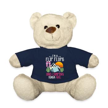 Camping Flip Flops Camper Nature Outdoor - Teddy Bear - french navy - Front