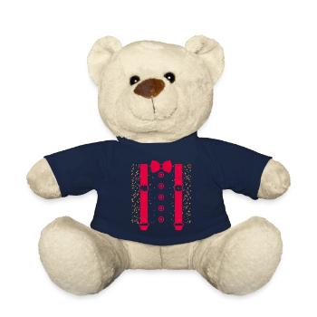 Ein Hosenträger Kostüm mit der Fliege und Knöpfen - Teddy - French Navy - Vorne