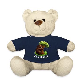 Tree Hugger Environmentalist Bear - Teddy Bear - french navy - Front