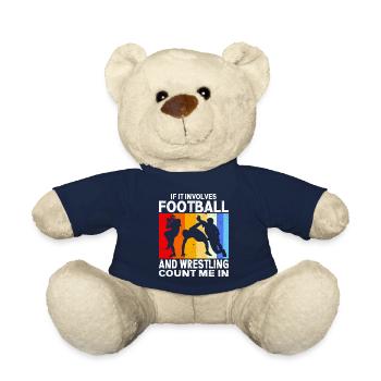 Funny Football And Wrestling Wrestler - Teddy Bear - french navy - Front