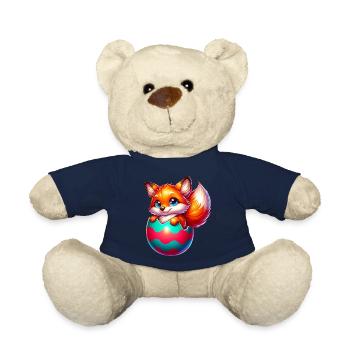 Schlüpfender Rotfuchs aus Osterei - Teddy - French Navy - Vorne