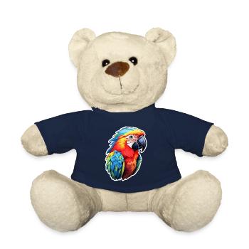 Parrot colorful and colorful - Teddy Bear - french navy - Front