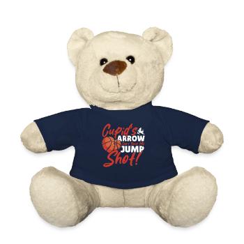 B Joueur de basket-ball romantique de la Saint-Valentin - Nounours - bleu marine - Devant