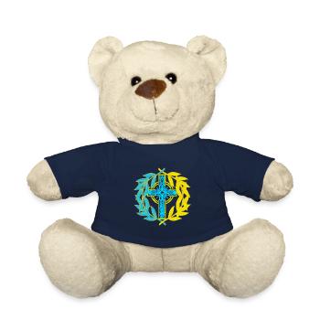 Ukraine Cross Crucifix Crosses - Teddy Bear - french navy - Front