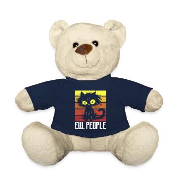 Ew People Cat Lustige Vintage Anti -soziale - Teddy - French Navy - Vorne
