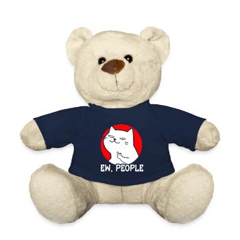 Ew People Cat Lustige Vintage Anti -soziale - Teddy - French Navy - Vorne